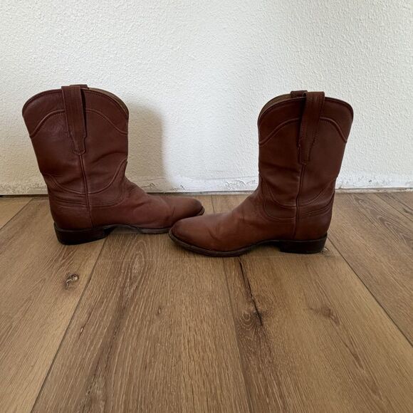 TECOVAS The Earl Cowboy Boots Scotch Brown Leather Goat MENS 10 D Made In MEXICO main image 5